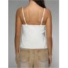 imageSOLY HUX Womens Tie Front Button Down Cami Top Y2k Spaghetti Strap Bustier Corset Tops CamisoleSolid White