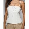 imageSOLY HUX Womens Tie Front Button Down Cami Top Y2k Spaghetti Strap Bustier Corset Tops CamisoleSolid White