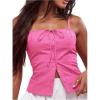 imageSOLY HUX Womens Tie Front Button Down Cami Top Y2k Spaghetti Strap Bustier Corset Tops CamisoleSolid Pink