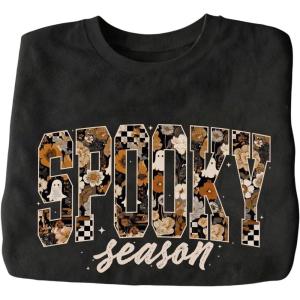 imageSOLY HUX Womens Crewneck Graphic Sweatshirts Long Sleeve Oversized Loose Fit Shirts Drop Shoulder Pullover Casual TopsBlack Flowers