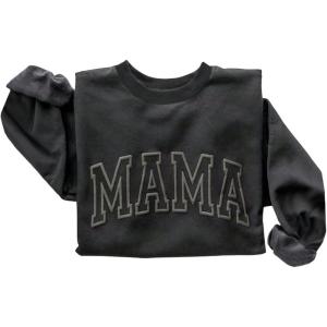 imageSOLY HUX Womens Crewneck Graphic Sweatshirts Long Sleeve Oversized Loose Fit Shirts Drop Shoulder Pullover Casual TopsBlack Grey Letter