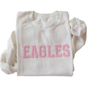 imageSOLY HUX Womens Crewneck Graphic Sweatshirts Long Sleeve Oversized Loose Fit Shirts Drop Shoulder Pullover Casual TopsWhite Eagles