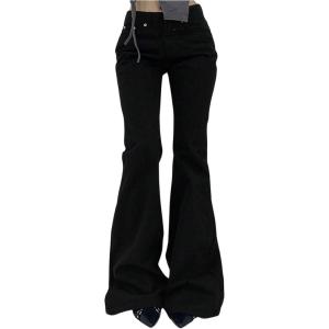 imageSOLY HUX Womens Low Rise Flare Leg Stretchy Denim Pants Y2k Going Out Bell Bottom JeansPlain Black