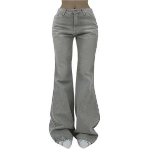 imageSOLY HUX Womens Low Rise Flare Leg Stretchy Denim Pants Y2k Going Out Bell Bottom JeansPlain Grey
