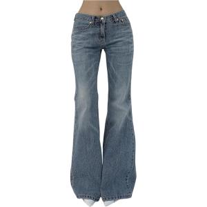 imageSOLY HUX Womens Low Rise Flare Leg Stretchy Denim Pants Y2k Going Out Bell Bottom JeansSolid Blue