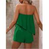 imageSOLY HUX Womens Summer 2 Piece Outfits Sleeveless Asymmetrical Tube Top and Shorts SetPlain Green