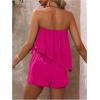 imageSOLY HUX Womens Summer 2 Piece Outfits Sleeveless Asymmetrical Tube Top and Shorts SetPlain Hotpink
