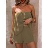 imageSOLY HUX Womens Summer 2 Piece Outfits Sleeveless Asymmetrical Tube Top and Shorts SetPlain Khaki