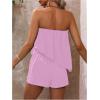 imageSOLY HUX Womens Summer 2 Piece Outfits Sleeveless Asymmetrical Tube Top and Shorts SetPlain Mauve Purple