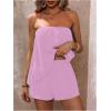 imageSOLY HUX Womens Summer 2 Piece Outfits Sleeveless Asymmetrical Tube Top and Shorts SetPlain Mauve Purple