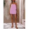 imageSOLY HUX Womens Summer 2 Piece Outfits Sleeveless Asymmetrical Tube Top and Shorts SetPlain Mauve Purple