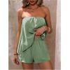 imageSOLY HUX Womens Summer 2 Piece Outfits Sleeveless Asymmetrical Tube Top and Shorts SetPlain Mint Green