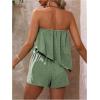 imageSOLY HUX Womens Summer 2 Piece Outfits Sleeveless Asymmetrical Tube Top and Shorts SetPlain Mint Green