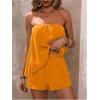 imageSOLY HUX Womens Summer 2 Piece Outfits Sleeveless Asymmetrical Tube Top and Shorts SetPlain Orange