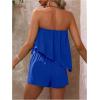 imageSOLY HUX Womens Summer 2 Piece Outfits Sleeveless Asymmetrical Tube Top and Shorts SetPlain Royal Blue