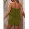 imageSOLY HUX Womens Summer 2 Piece Outfits Sleeveless Asymmetrical Tube Top and Shorts SetPure Army Green