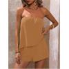 imageSOLY HUX Womens Summer 2 Piece Outfits Sleeveless Asymmetrical Tube Top and Shorts SetPure Brown