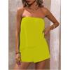 imageSOLY HUX Womens Summer 2 Piece Outfits Sleeveless Asymmetrical Tube Top and Shorts SetPure Green
