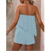 imageSOLY HUX Womens Summer 2 Piece Outfits Sleeveless Asymmetrical Tube Top and Shorts SetPure Light Blue