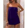imageSOLY HUX Womens Summer 2 Piece Outfits Sleeveless Asymmetrical Tube Top and Shorts SetPure Purple