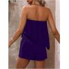 imageSOLY HUX Womens Summer 2 Piece Outfits Sleeveless Asymmetrical Tube Top and Shorts SetPure Purple