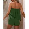 imageSOLY HUX Womens Summer 2 Piece Outfits Sleeveless Asymmetrical Tube Top and Shorts SetSolid Green