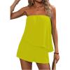 imageSOLY HUX Womens Summer 2 Piece Outfits Sleeveless Asymmetrical Tube Top and Shorts SetPure Green