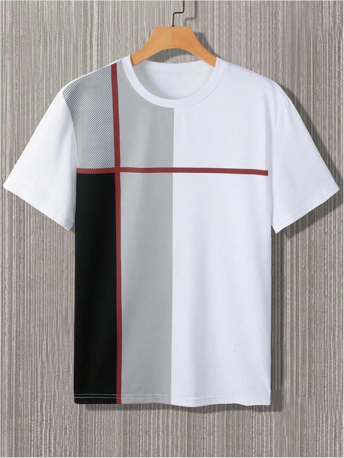 imageSOLY HUX Mens Color Block Tees Crew Neck Short Sleeve Shirts Casual Summer TopsMulti Red