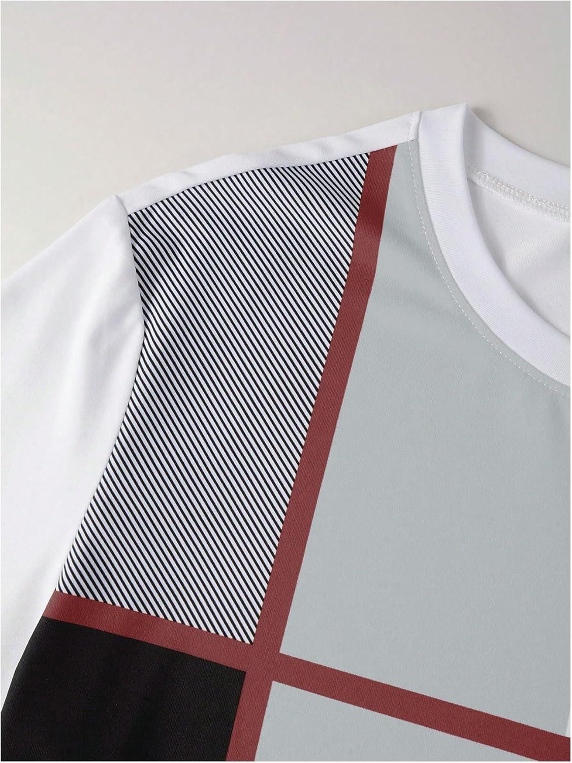 imageSOLY HUX Mens Color Block Tees Crew Neck Short Sleeve Shirts Casual Summer TopsMulti Red