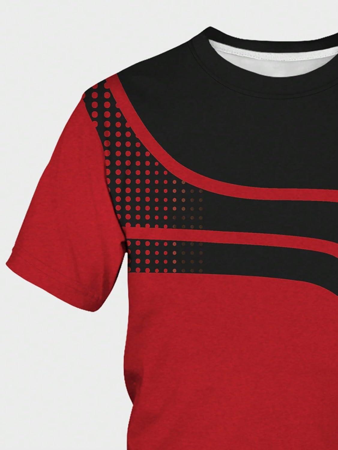 imageSOLY HUX Mens Colorblock Striped Tee Short Sleeve Casual T Shirt Summer Tee TopsBlack and Red