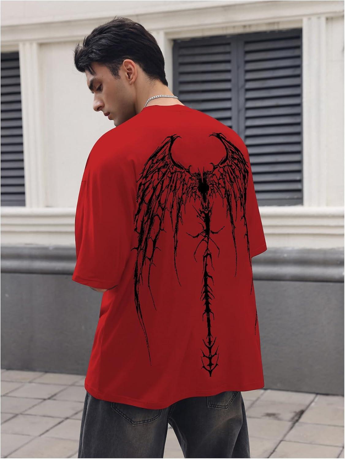imageSOLY HUX Mens Gothic Crewneck TShirt Vintage Graphic Tees Short Sleeve Tops StreetwearRed Graphic