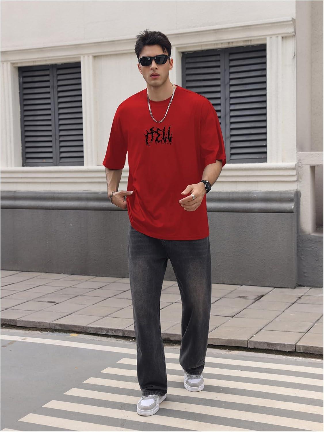 imageSOLY HUX Mens Gothic Crewneck TShirt Vintage Graphic Tees Short Sleeve Tops StreetwearRed Graphic