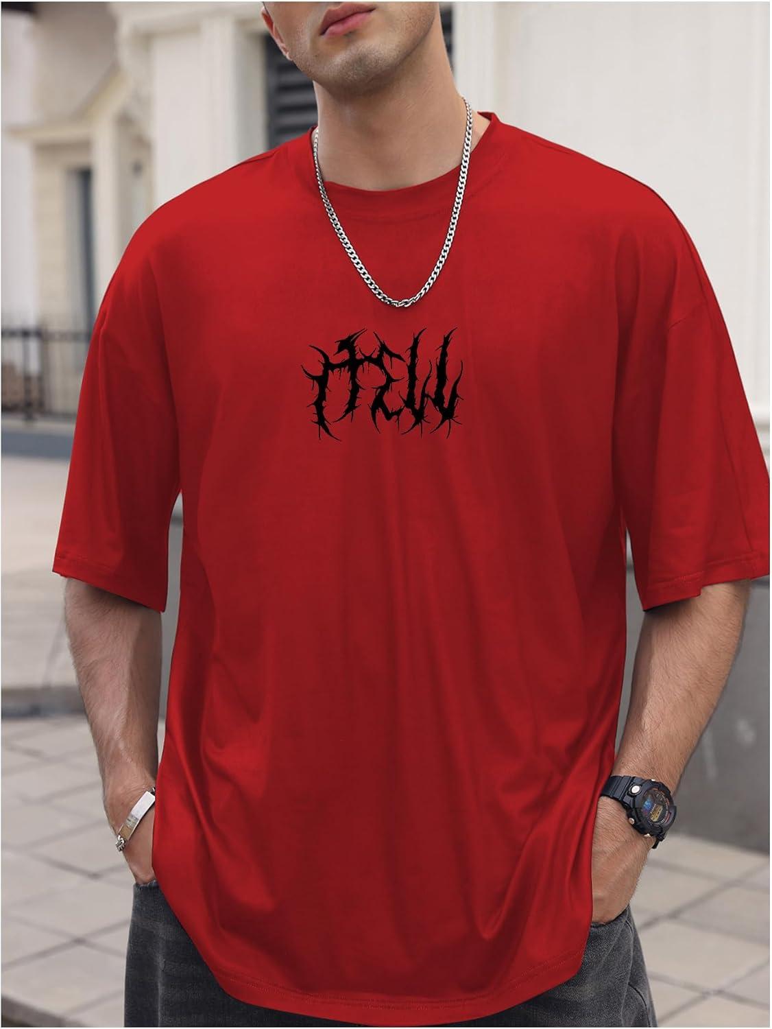 imageSOLY HUX Mens Gothic Crewneck TShirt Vintage Graphic Tees Short Sleeve Tops StreetwearRed Graphic