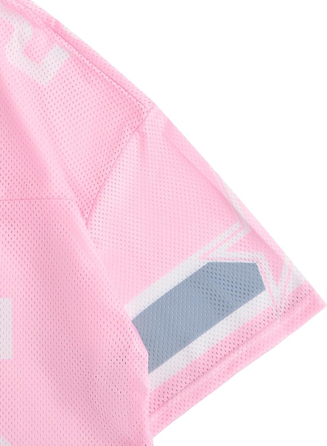 imageSOLY HUX Mens Graphic Jersey TShirts V Neck Racing Print Casual Tees Streetwear Summer Top TshirtPink Number