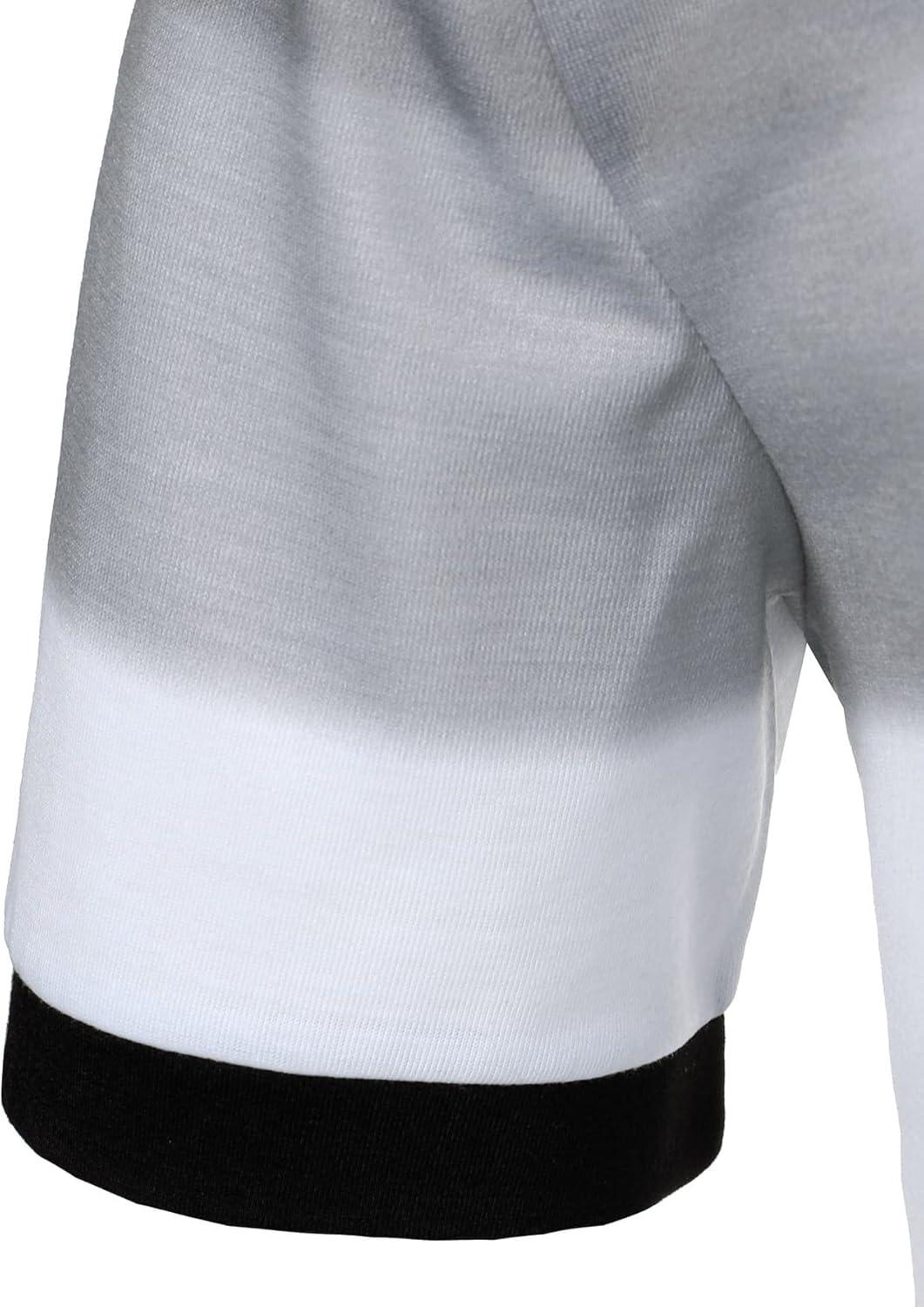 imageSOLY HUX Mens Playing Card Print Golf Shirt Short Sleeve Summer Work Tennis Tee ShirtBlack White Colorblock