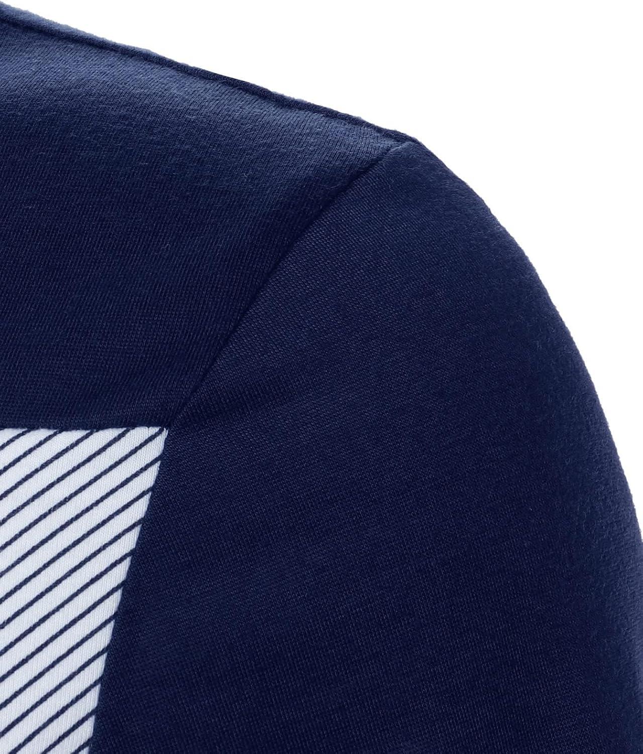 imageSOLY HUX Mens Playing Card Print Golf Shirt Short Sleeve Summer Work Tennis Tee ShirtBlue White Striped