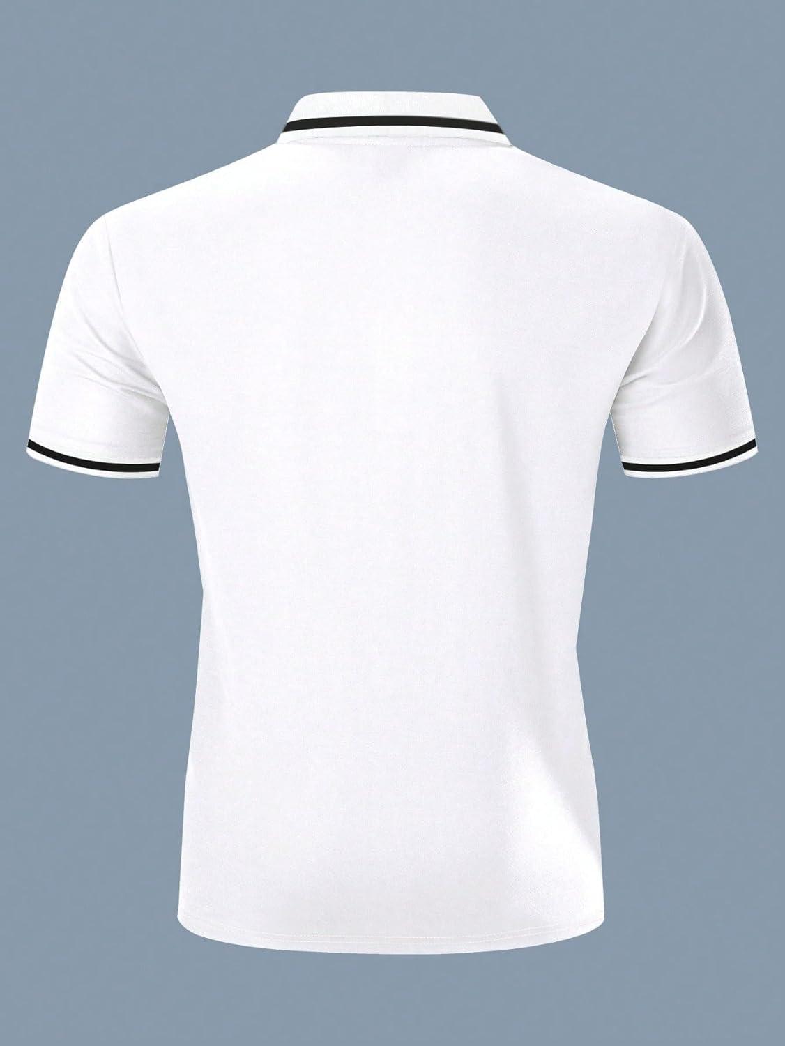 imageSOLY HUX Mens Playing Card Print Golf Shirt Short Sleeve Summer Work Tennis Tee ShirtPink White Multi