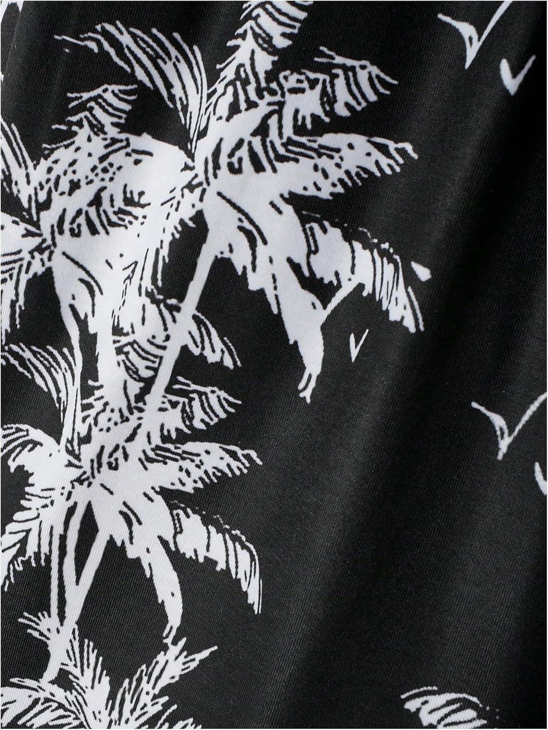 imageSOLY HUX Mens Short Sets 2 Piece Outfits Summer Tropical Print Tank Tops and Drawstring Shorts SetsBlack Tropical