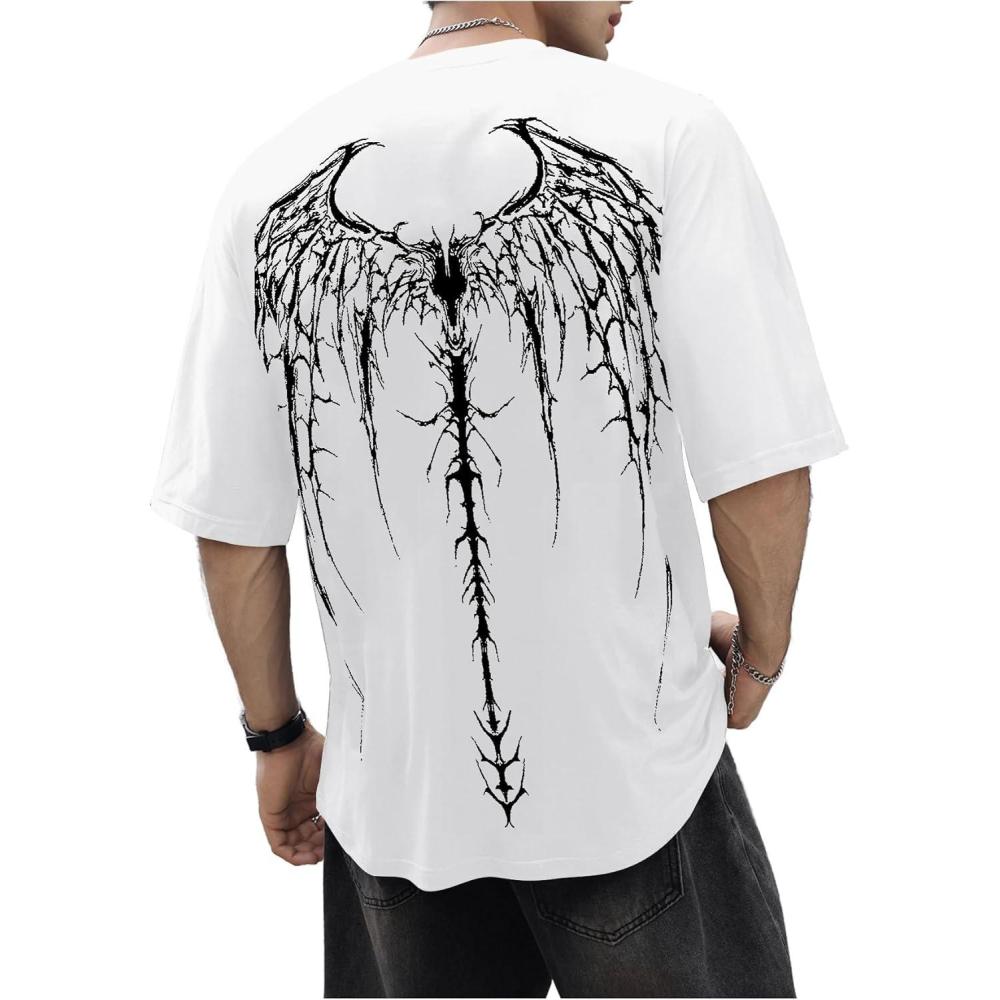 imageSOLY HUX Mens Gothic Crewneck TShirt Vintage Graphic Tees Short Sleeve Tops StreetwearWhite Graphic