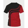imageSOLY HUX Mens Colorblock Striped Tee Short Sleeve Casual T Shirt Summer Tee TopsBlack and Red
