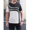 imageSOLY HUX Mens Colorblock Striped Tee Short Sleeve Casual T Shirt Summer Tee TopsWhite Black Multi