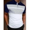 imageSOLY HUX Mens Playing Card Print Golf Shirt Short Sleeve Summer Work Tennis Tee ShirtBlue White Striped