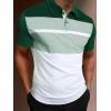 imageSOLY HUX Mens Playing Card Print Golf Shirt Short Sleeve Summer Work Tennis Tee ShirtGreen White Striped