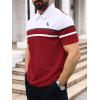 imageSOLY HUX Mens Playing Card Print Golf Shirt Short Sleeve Summer Work Tennis Tee ShirtMulti Red White
