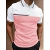 imageSOLY HUX Mens Playing Card Print Golf Shirt Short Sleeve Summer Work Tennis Tee ShirtPink White Multi