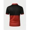 imageSOLY HUX Mens Playing Card Print Golf Shirt Short Sleeve Summer Work Tennis Tee ShirtRed and Black