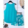 imageSOLY HUX Mens Short Sets 2 Piece Outfits Summer Tropical Print Tank Tops and Drawstring Shorts SetsBlue Tropical Printed