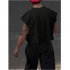 imageSOLY HUX Mens Short Sleeve Crew Neck Cropped T Shirts Summer Basic Baggy Tee TopsSolid Black