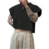 imageSOLY HUX Mens Short Sleeve Crew Neck Cropped T Shirts Summer Basic Baggy Tee TopsSolid Black