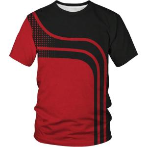 imageSOLY HUX Mens Colorblock Striped Tee Short Sleeve Casual T Shirt Summer Tee TopsBlack and Red
